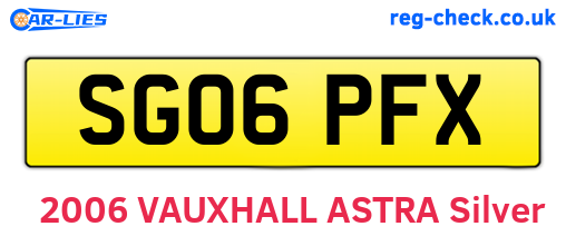 SG06PFX are the vehicle registration plates.