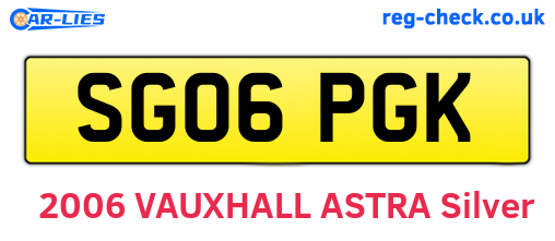 SG06PGK are the vehicle registration plates.