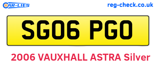 SG06PGO are the vehicle registration plates.