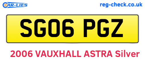 SG06PGZ are the vehicle registration plates.