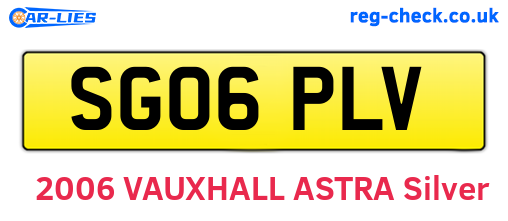 SG06PLV are the vehicle registration plates.