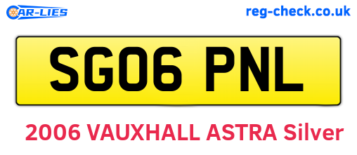 SG06PNL are the vehicle registration plates.