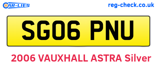 SG06PNU are the vehicle registration plates.