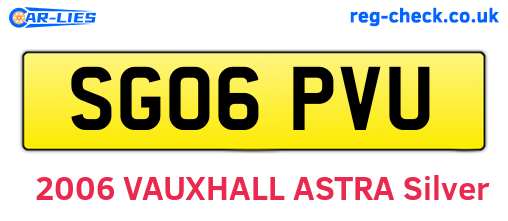 SG06PVU are the vehicle registration plates.