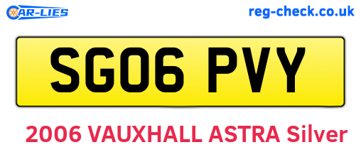 SG06PVY are the vehicle registration plates.