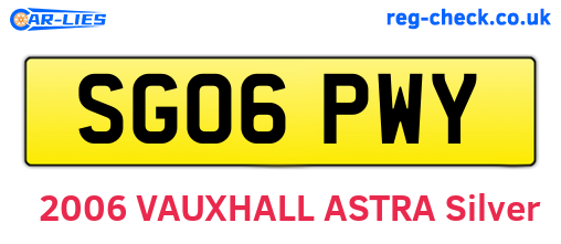 SG06PWY are the vehicle registration plates.