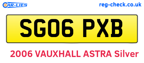 SG06PXB are the vehicle registration plates.