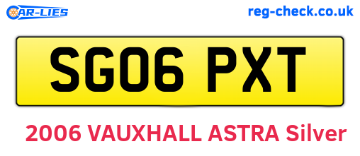 SG06PXT are the vehicle registration plates.