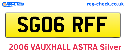 SG06RFF are the vehicle registration plates.