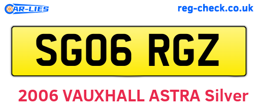 SG06RGZ are the vehicle registration plates.