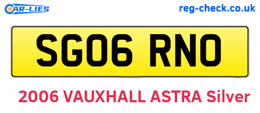SG06RNO are the vehicle registration plates.