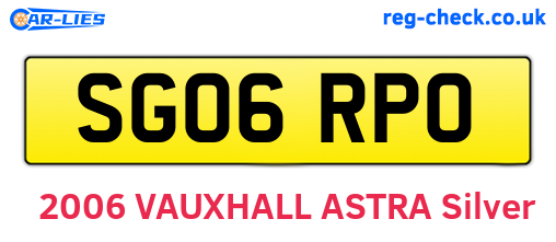 SG06RPO are the vehicle registration plates.