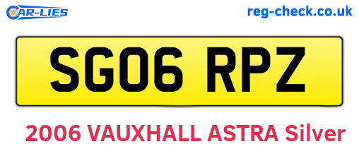 SG06RPZ are the vehicle registration plates.