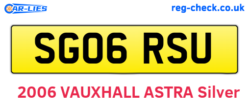 SG06RSU are the vehicle registration plates.