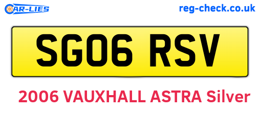 SG06RSV are the vehicle registration plates.