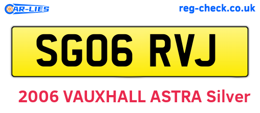 SG06RVJ are the vehicle registration plates.