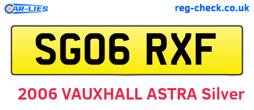 SG06RXF are the vehicle registration plates.