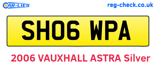 SH06WPA are the vehicle registration plates.