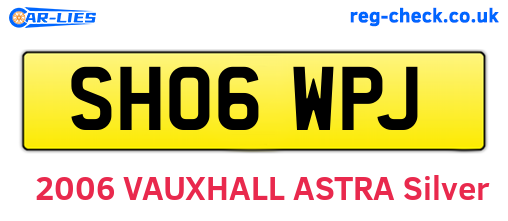 SH06WPJ are the vehicle registration plates.