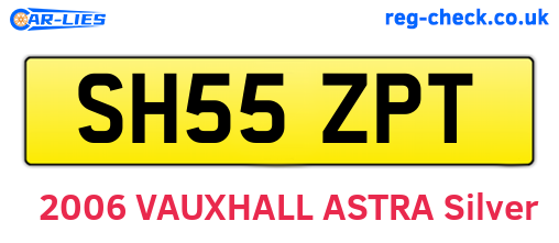 SH55ZPT are the vehicle registration plates.