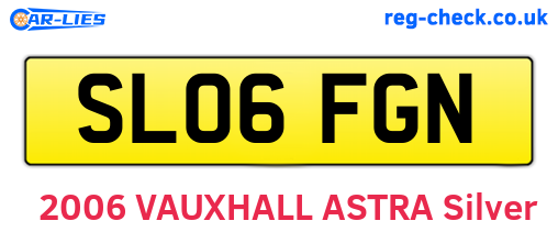 SL06FGN are the vehicle registration plates.