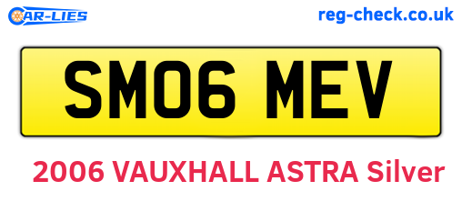 SM06MEV are the vehicle registration plates.