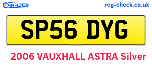 SP56DYG are the vehicle registration plates.