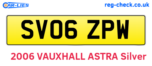 SV06ZPW are the vehicle registration plates.