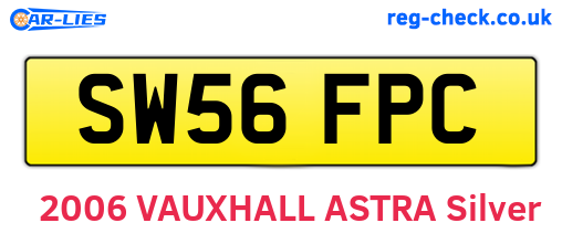 SW56FPC are the vehicle registration plates.