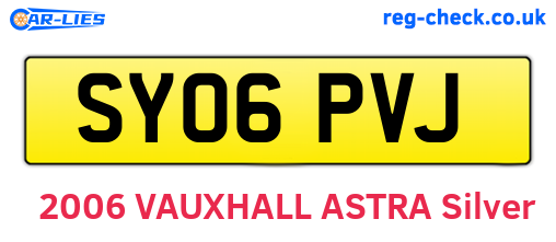 SY06PVJ are the vehicle registration plates.