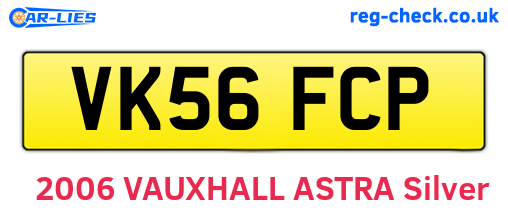 VK56FCP are the vehicle registration plates.