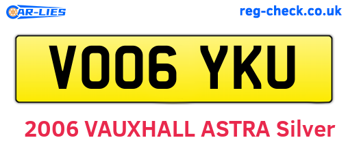 VO06YKU are the vehicle registration plates.