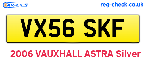 VX56SKF are the vehicle registration plates.