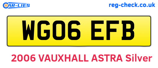 WG06EFB are the vehicle registration plates.