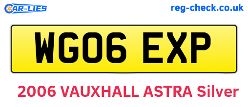 WG06EXP are the vehicle registration plates.