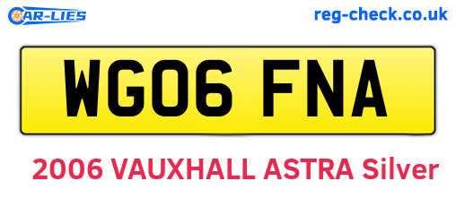 WG06FNA are the vehicle registration plates.