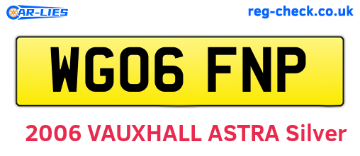 WG06FNP are the vehicle registration plates.