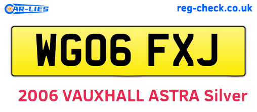 WG06FXJ are the vehicle registration plates.