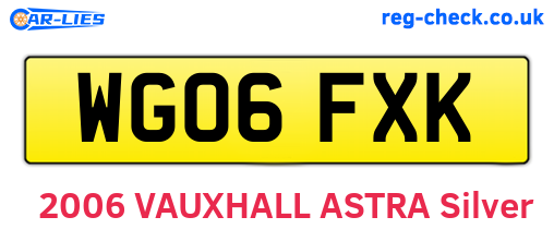WG06FXK are the vehicle registration plates.