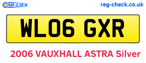 WL06GXR are the vehicle registration plates.