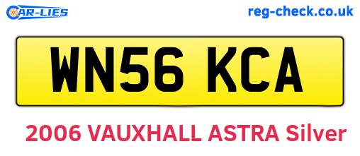 WN56KCA are the vehicle registration plates.