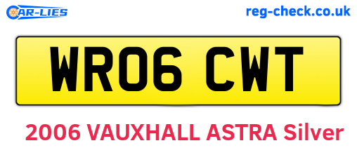 WR06CWT are the vehicle registration plates.