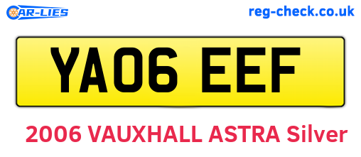 YA06EEF are the vehicle registration plates.