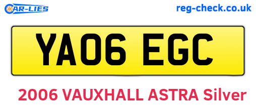 YA06EGC are the vehicle registration plates.