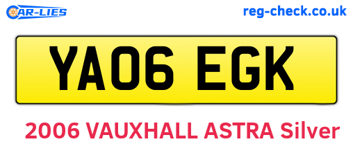 YA06EGK are the vehicle registration plates.