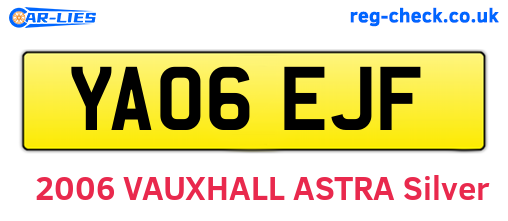 YA06EJF are the vehicle registration plates.