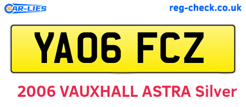 YA06FCZ are the vehicle registration plates.