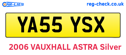 YA55YSX are the vehicle registration plates.