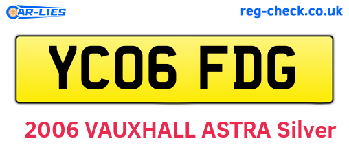YC06FDG are the vehicle registration plates.