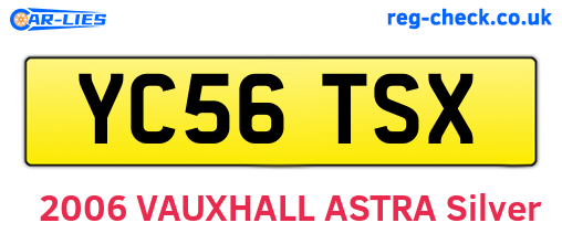 YC56TSX are the vehicle registration plates.